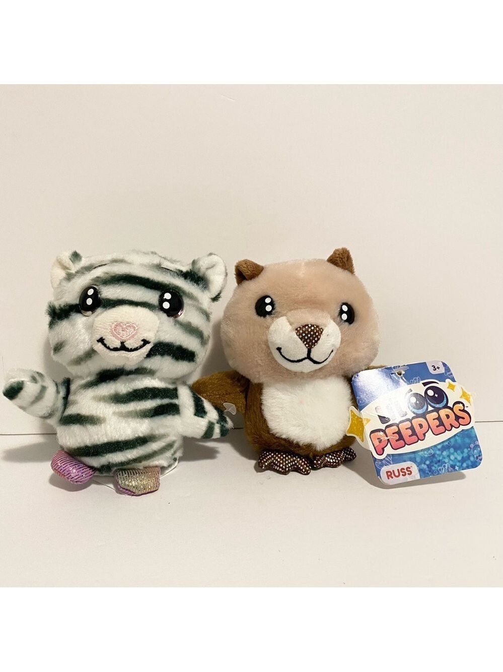 Russ Lil Peepers Mini Plush Toy Squirrel Tiger Cat Stuffed Animal Striped 4”
